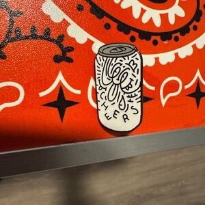 White and Black Graphic Enamel Pin CHEERS